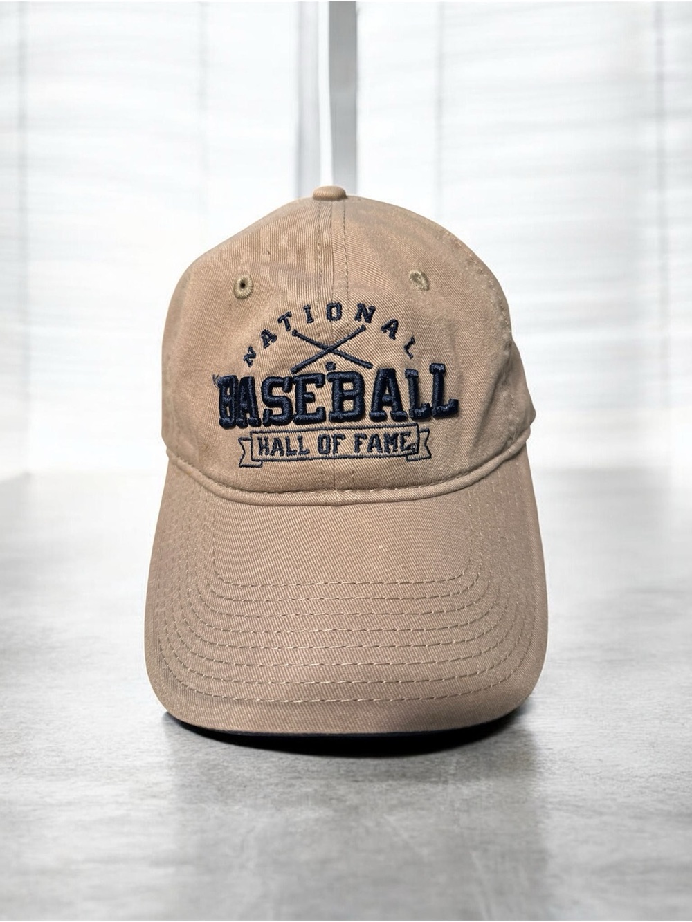 Tan Baseball Cap - Embroidered Logo , national baseball hall of fame , for men